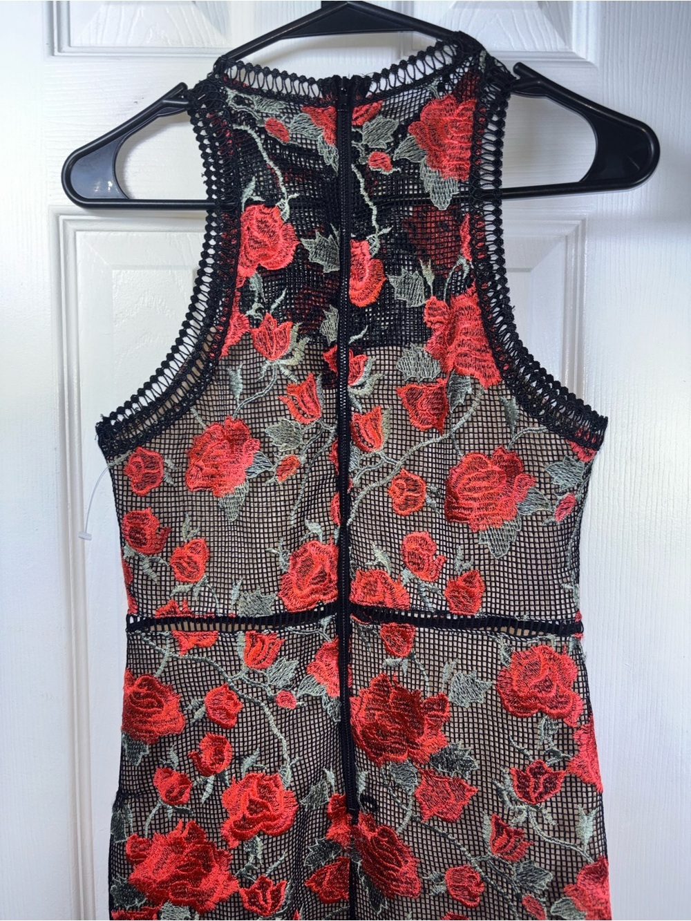 Gianni Bini Red Rose Embroidered Mesh Midi Dress - Picture 8 of 13